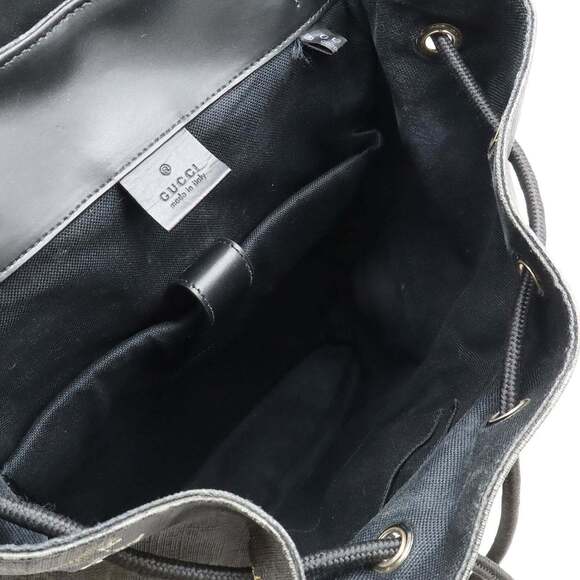 GUCCI Soft GG Supreme Sherry Line Backpack Tiger PVC Leather Black Grey 495563 - Picture 7 of 10